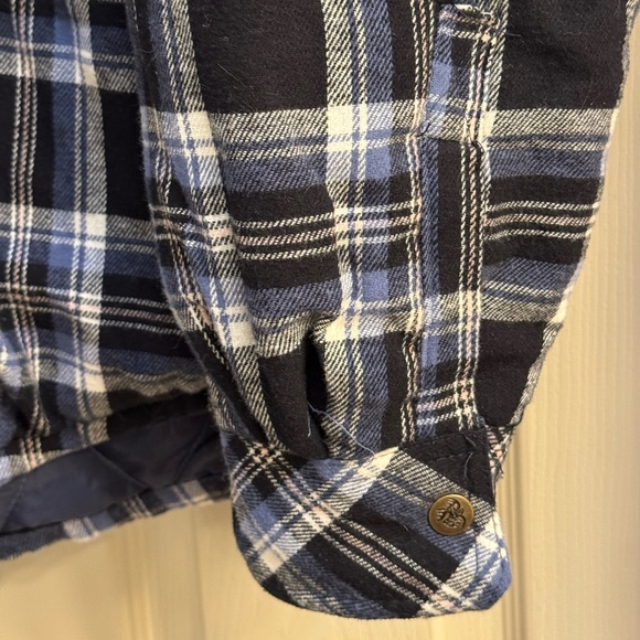 Legendary Outfitters Men's Hooded Cotton Flannel Shirt Jacket Plaid size L - Picture 7 of 8